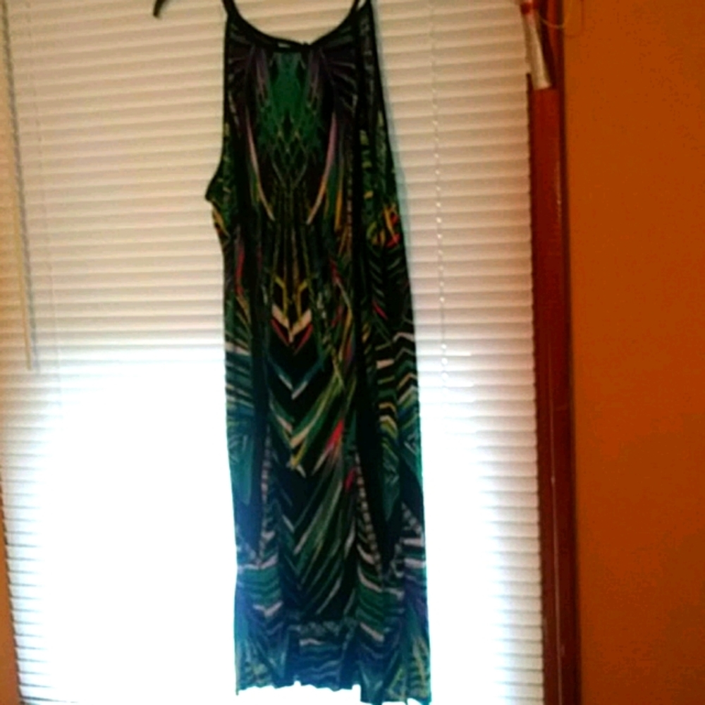 Tee length multi colored dress